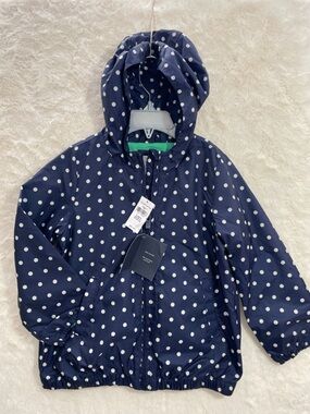 SALE! NWT GAP Navy Polka Dot Hooded Kids Jacket Size 5T